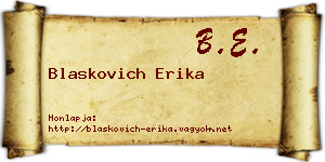 Blaskovich Erika névjegykártya